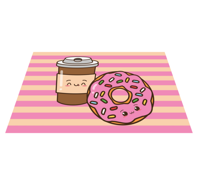 Children placemats cute coffee donut - TenStickers