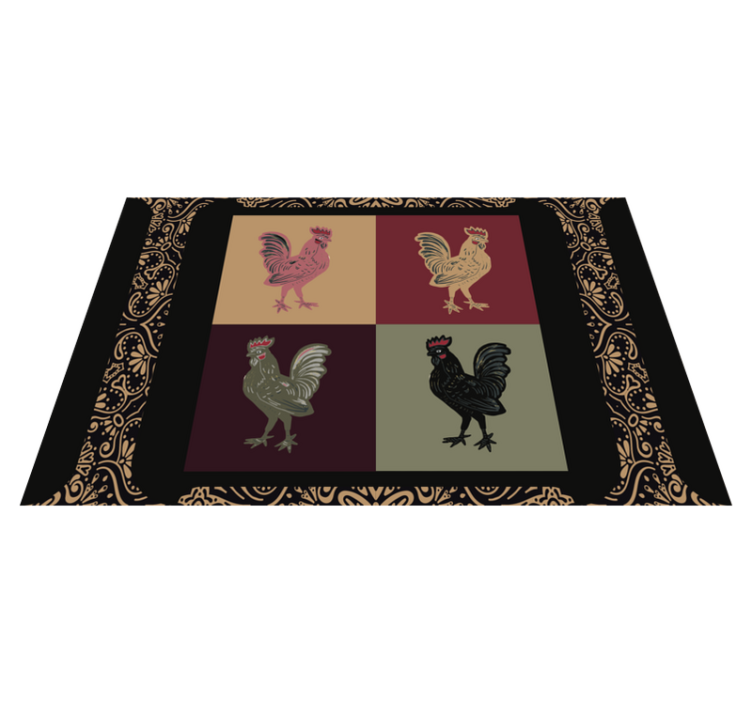 Original placemats with colorful chicken designs - TenStickers