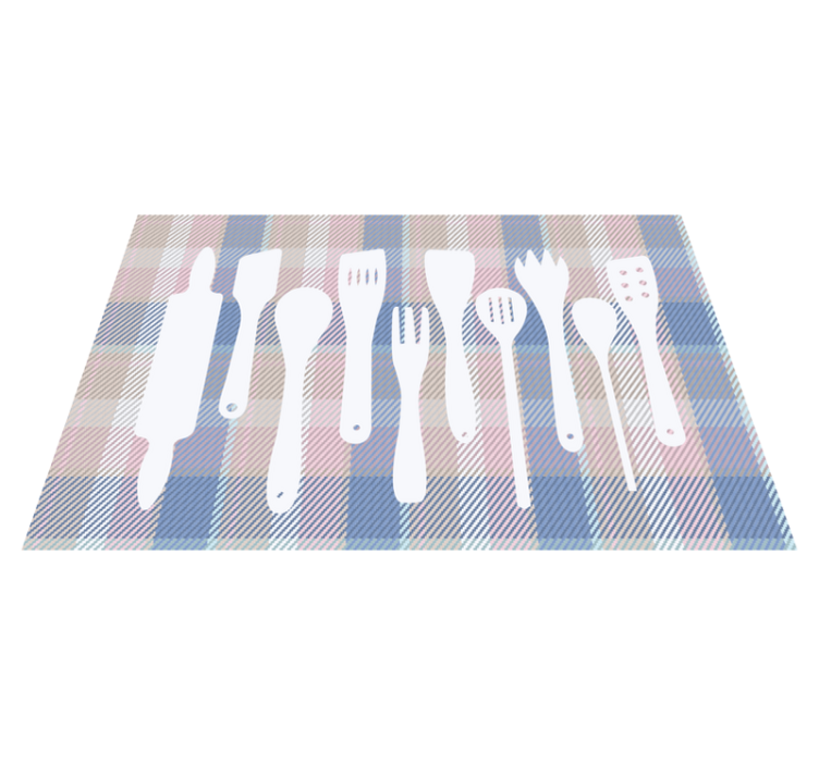 Modern placemats with checked table surface - TenStickers