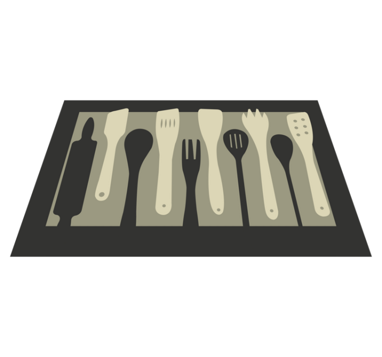 Original placemats cooking tool silhouettes - TenStickers