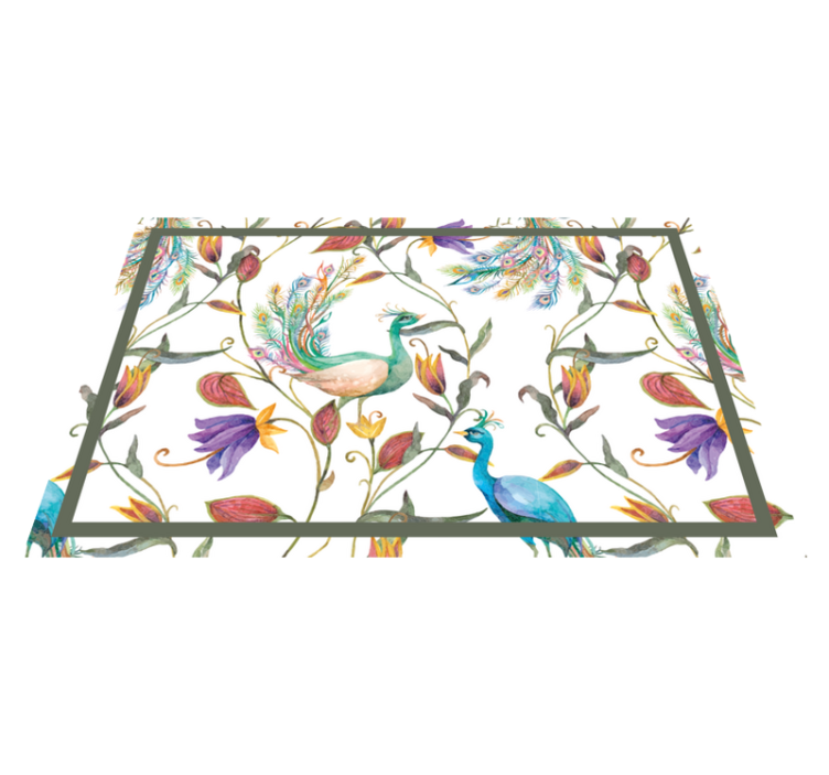 Original placemats peacock floral design - TenStickers
