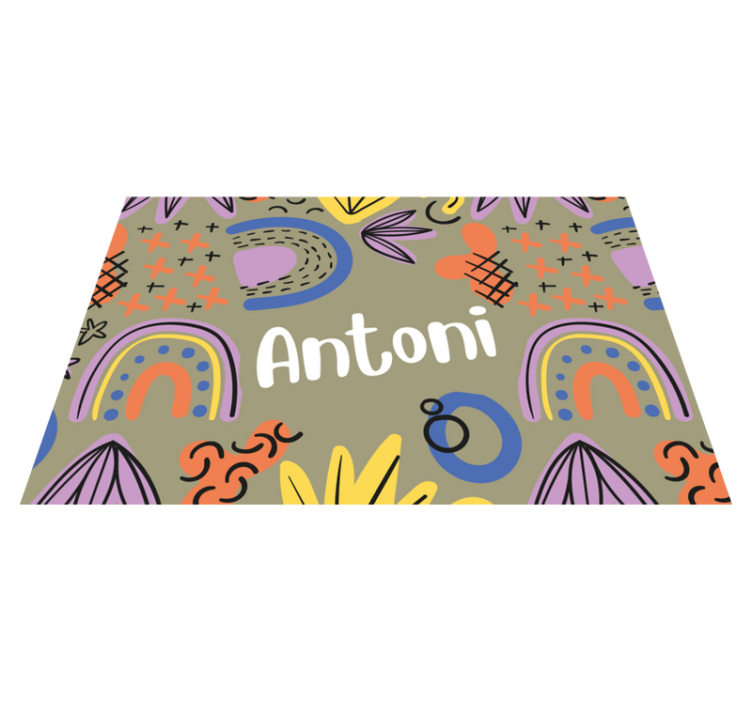 Colourful pattern olive Personalised placemats - TenStickers