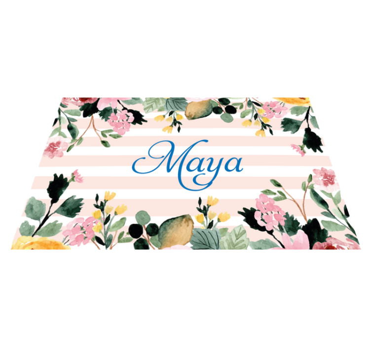 Personalised placemats floral custom name - TenStickers