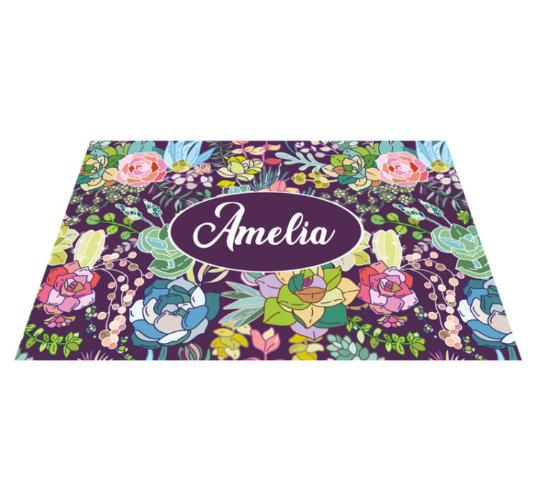 Personalised placemats with floral custom art - TenStickers