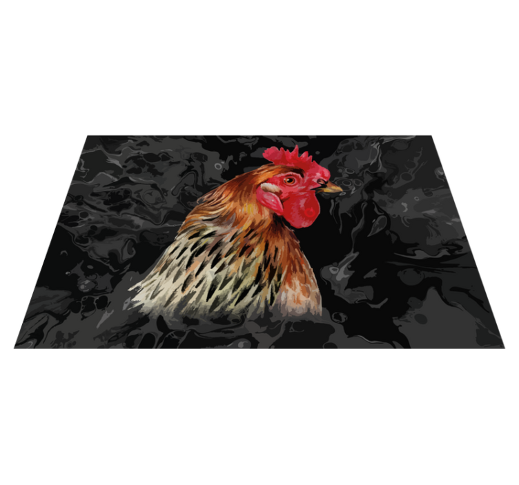 Original placemats colorful chicken portrait - TenStickers