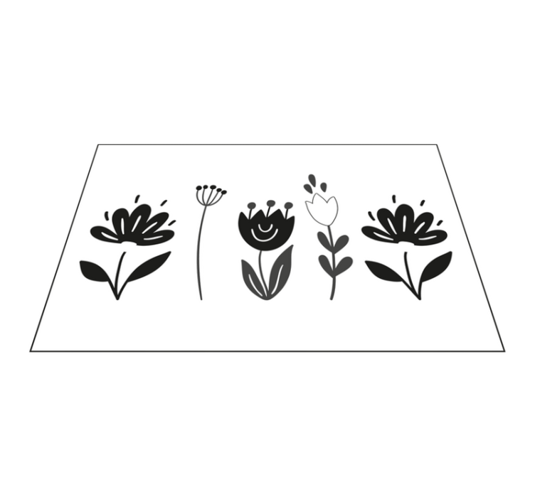 Original placemats floral line art design - TenStickers