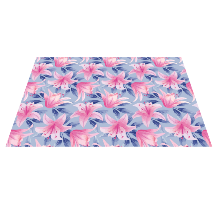 Original placemats floral pink lily design - TenStickers