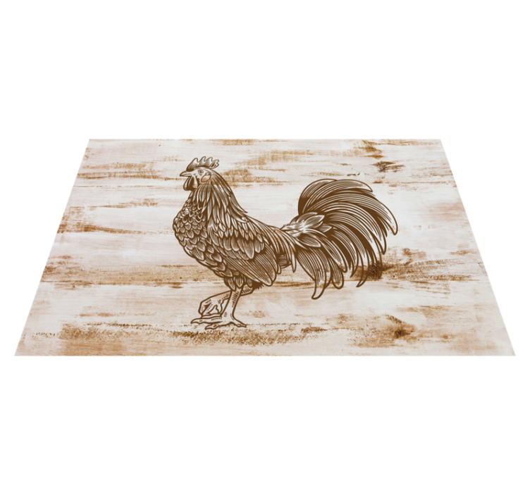 Modern placemats stylish rooster design - TenStickers