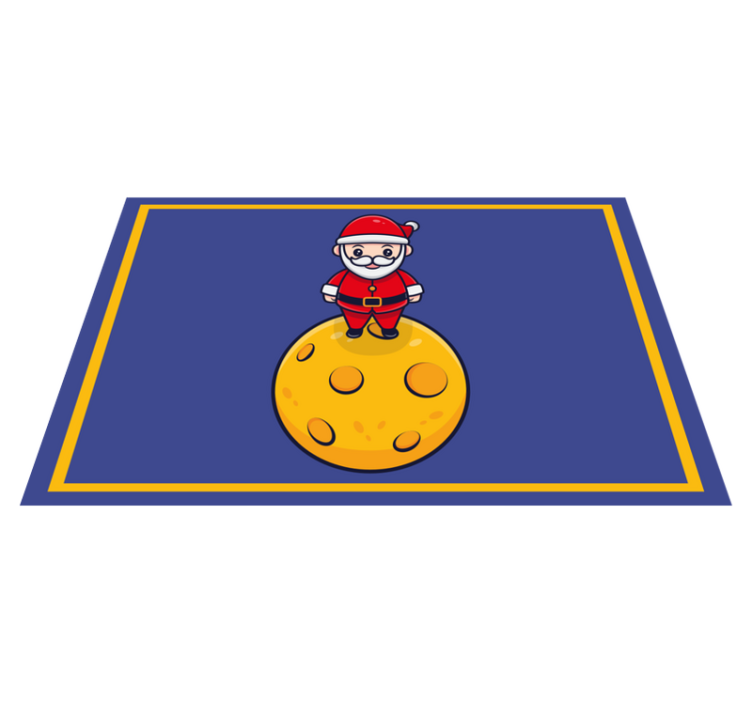 Christmas placemats santa on the moon - TenStickers