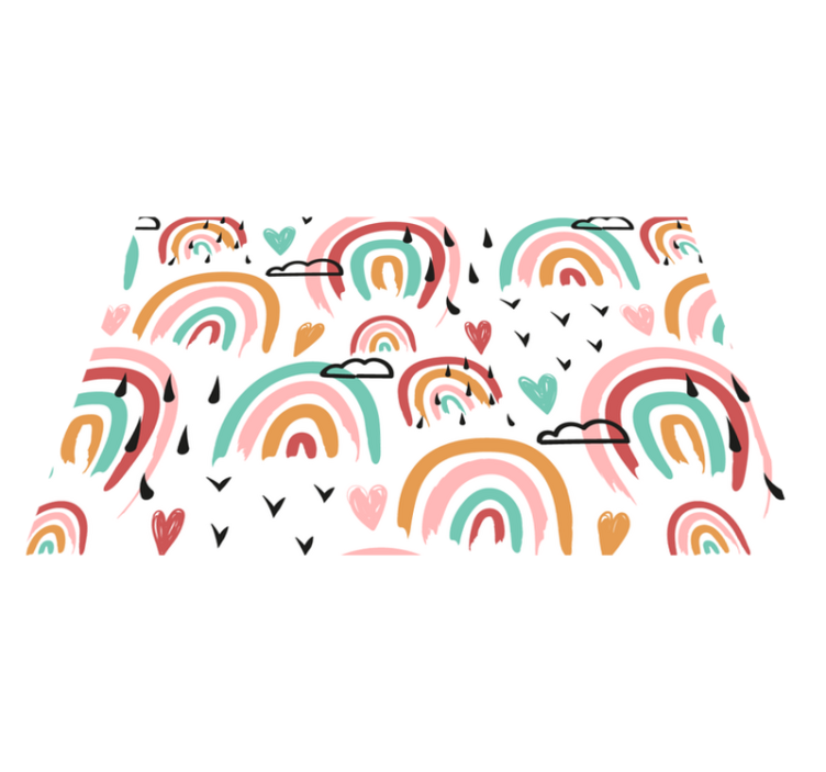 Children placemats rainbow heart design - TenStickers