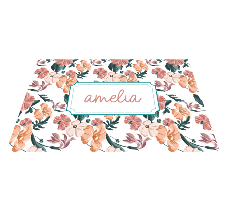 Beautiful pastel flowers pattern placemats - TenStickers