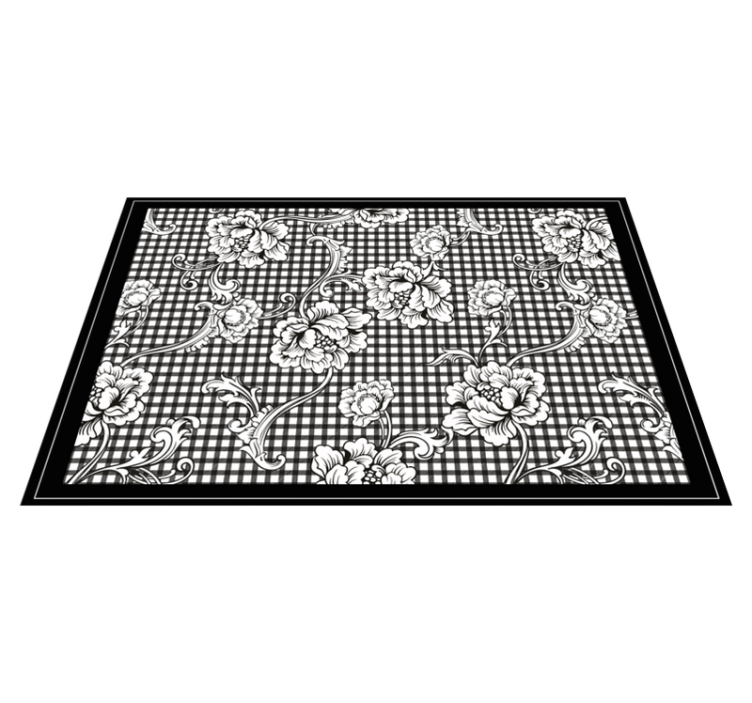 Elegant placemats with black floral design - TenStickers
