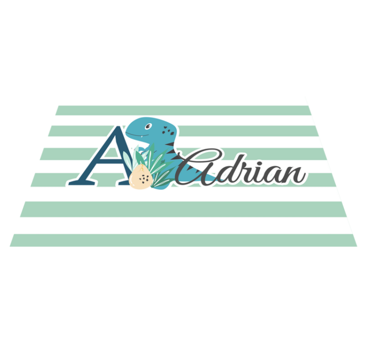 Children placemats dinosaur initial design - TenStickers