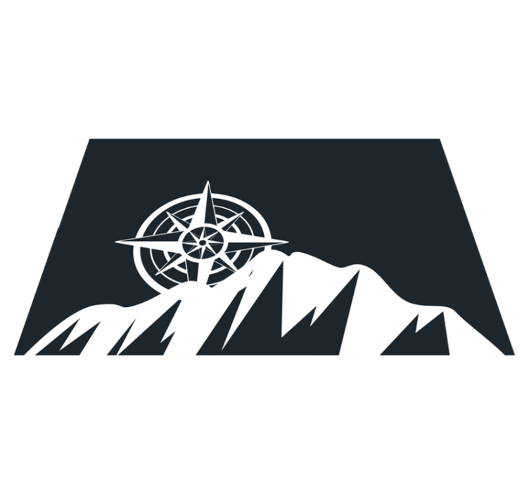 Quote placemats mountain compass design - TenStickers