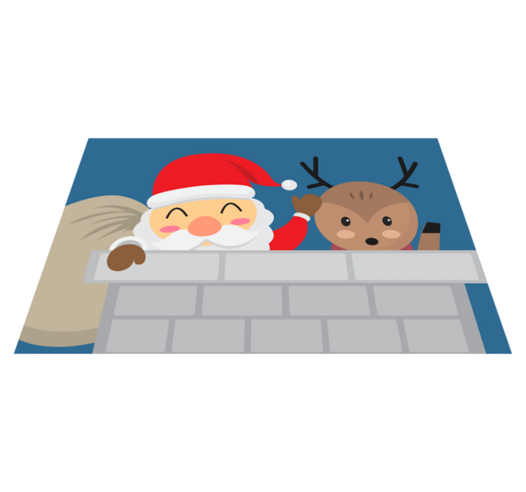 Christmas placemats featuring santa's reindeer - TenStickers