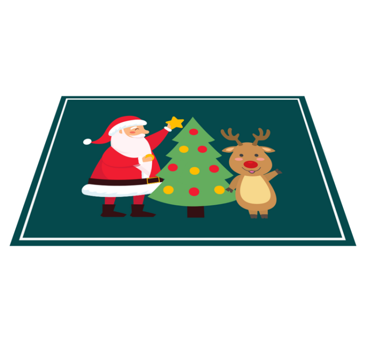 Happy Santa and Reindeer Christmas placemats - TenStickers