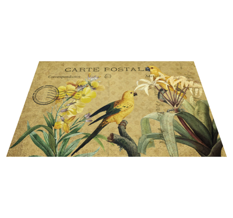 Original placemats vintage floral postcard - TenStickers