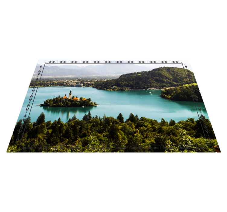 Modern placemats serene lake view - TenStickers