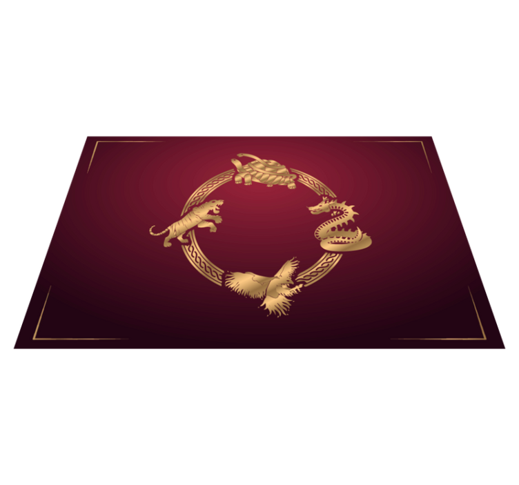 Four symbols dragon tiger original placemats - TenStickers
