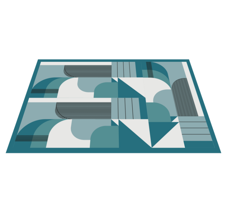Modern placemats in geometric teal patterns - TenStickers