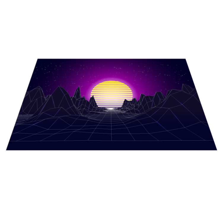 Modern placemats geometric sunset landscape - TenStickers