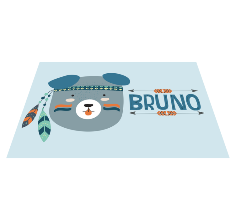 Children placemats cute bear face - TenStickers