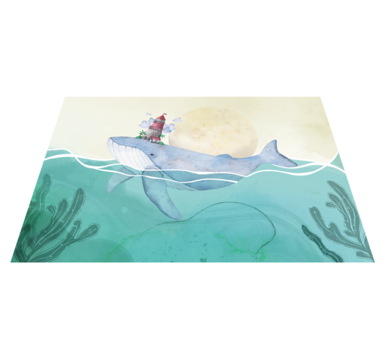 Children placemat whale with lighthouse design - TenStickers