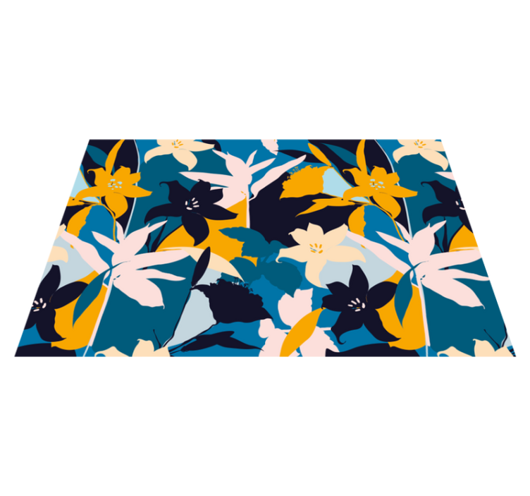 Original placemats floral teal design - TenStickers