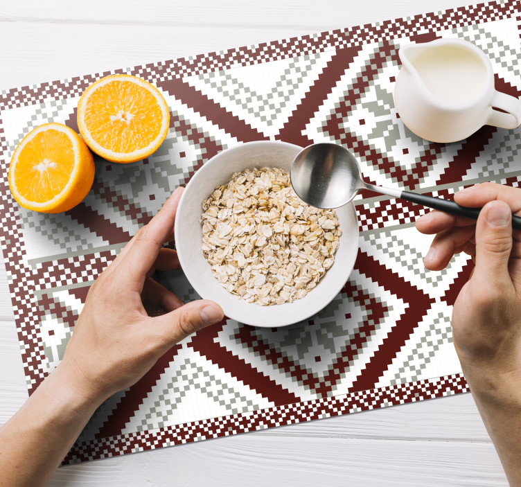 Textured placemats with geometric pattern design - TenStickers