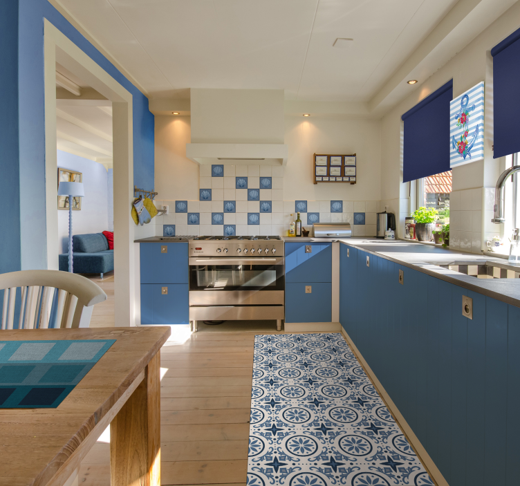 Blue squares modern placemats - TenStickers