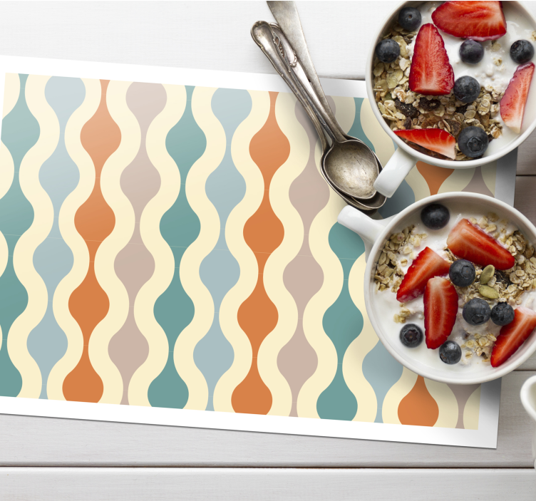 Wavy Color Pattern modern placemats - TenStickers
