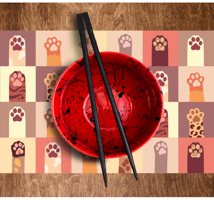 Cat paws cartoon modern placemats - TenStickers