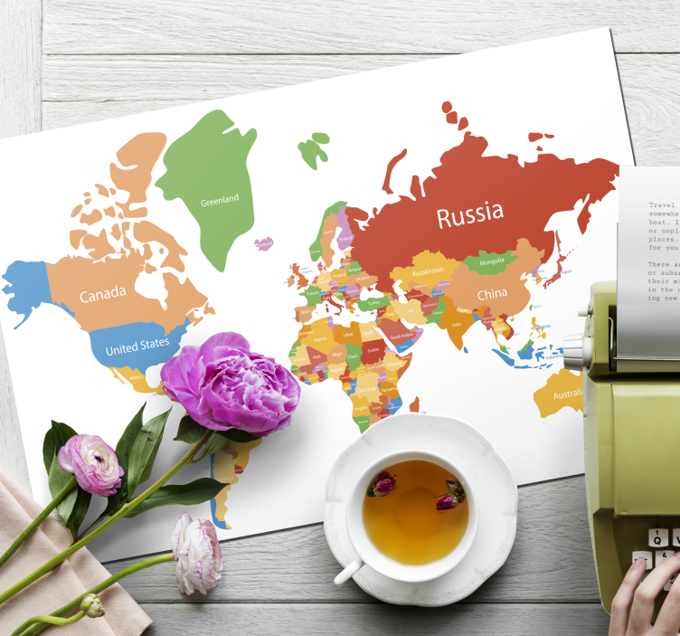 Colourful world map  original placemats - TenStickers