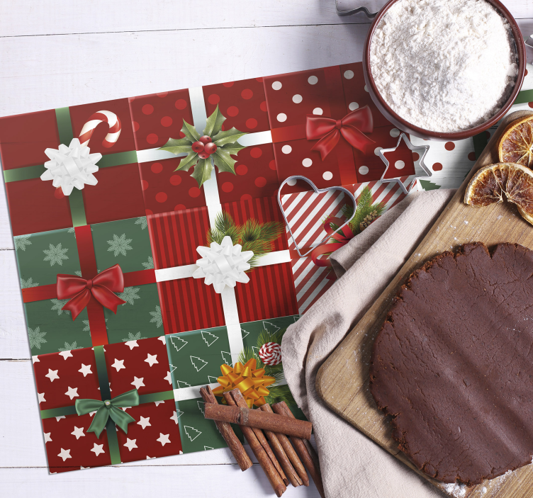 Gift boxes pack Christmas placemats - TenStickers