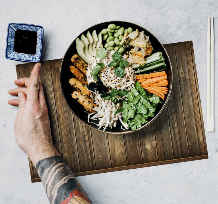 Imitation wood board textured placemats - TenStickers