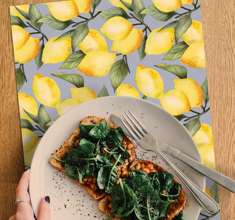 Lemon Themed Motif original placemats - TenStickers