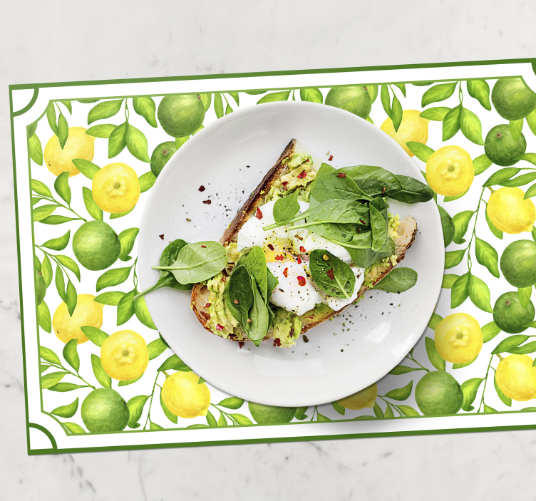 MANTEL Lemons and Limes frame citrus placemats - TenStickers