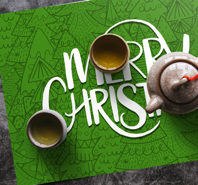 merry xmas with funny trees Christmas placemats - TenStickers
