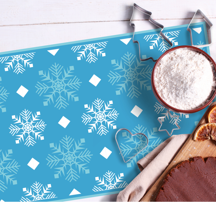 Snowflakes blue tones Christmas placemats - TenStickers