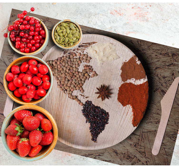 World Map Ingredients original placemats World Map Ingredients original placemats - TenStickers