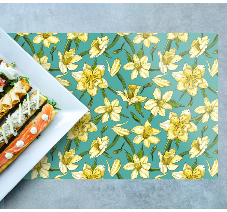 Yellow Flower background modern placemats - TenStickers