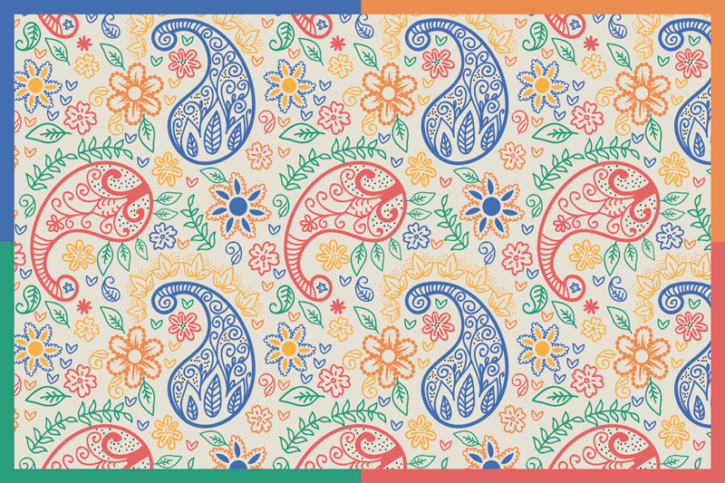 Textured placemats colorful paisley design - TenStickers