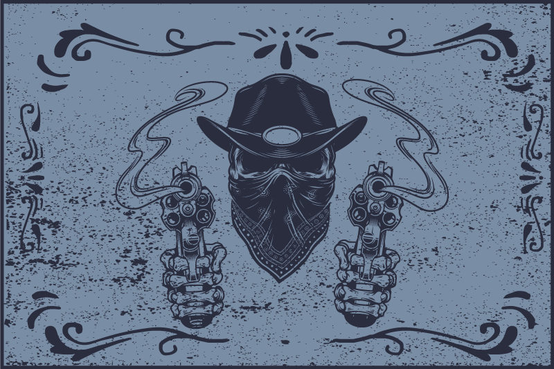 Original placemats cowboy face with guns design - TenStickers