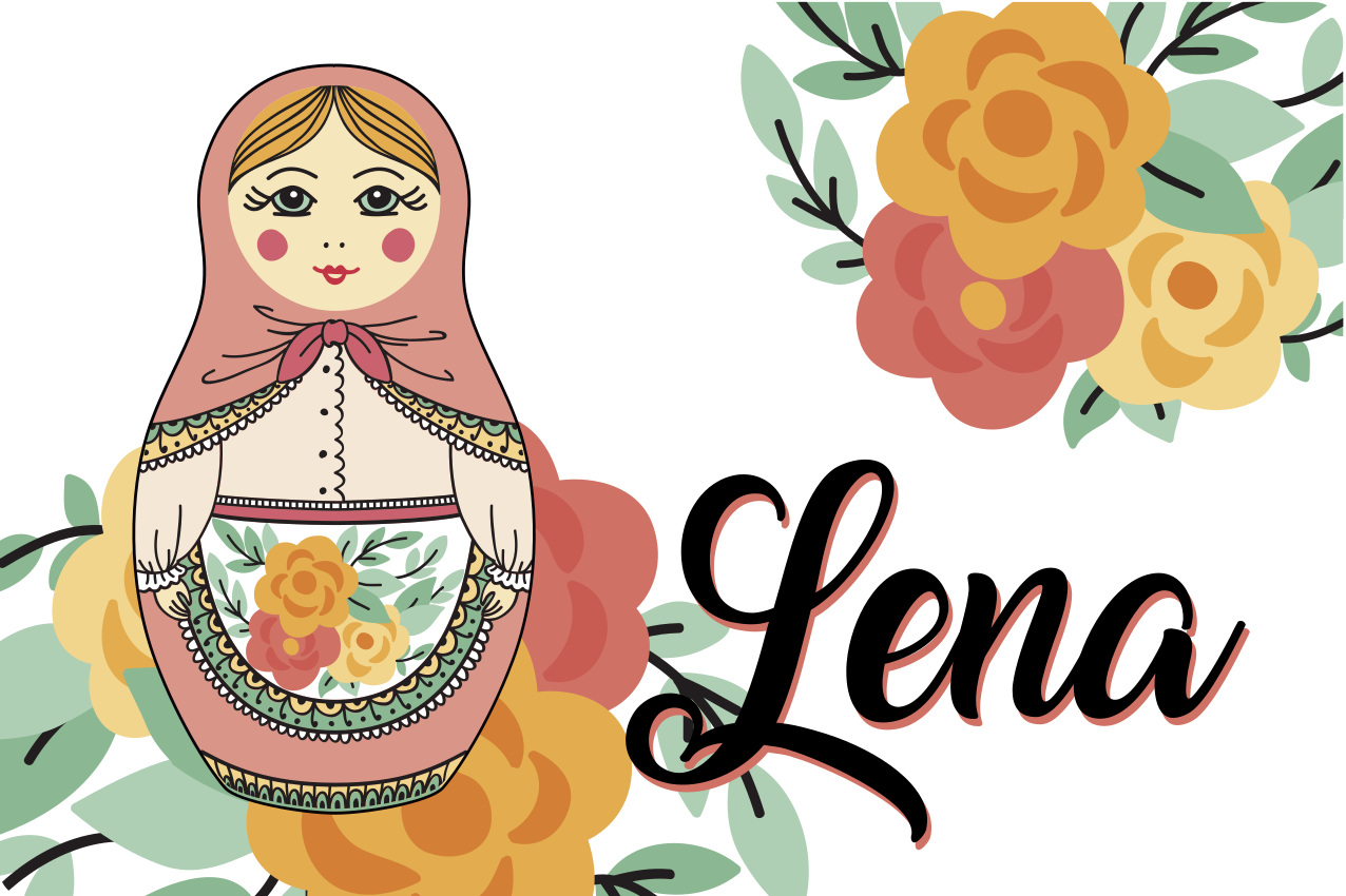 Personalised placemats with matryoshka doll design - TenStickers