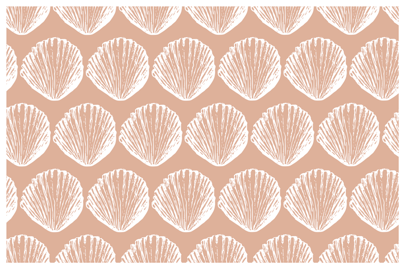 Textured placemats seashell motif design - TenStickers
