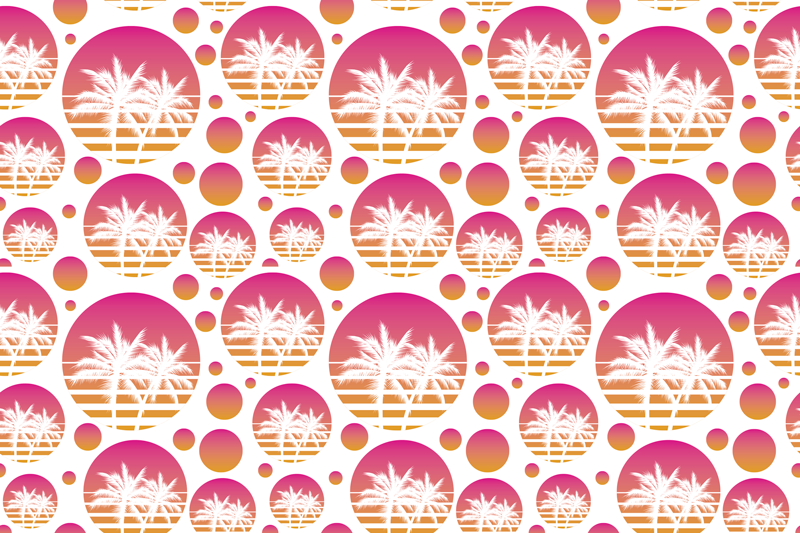 Sunset Vintage Landscape pattern 70's placemats - TenStickers