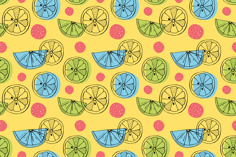 Pink spot Lemon citrus placemats - TenStickers