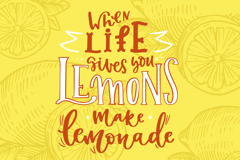 Lemons motivational quote quote placemats - TenStickers