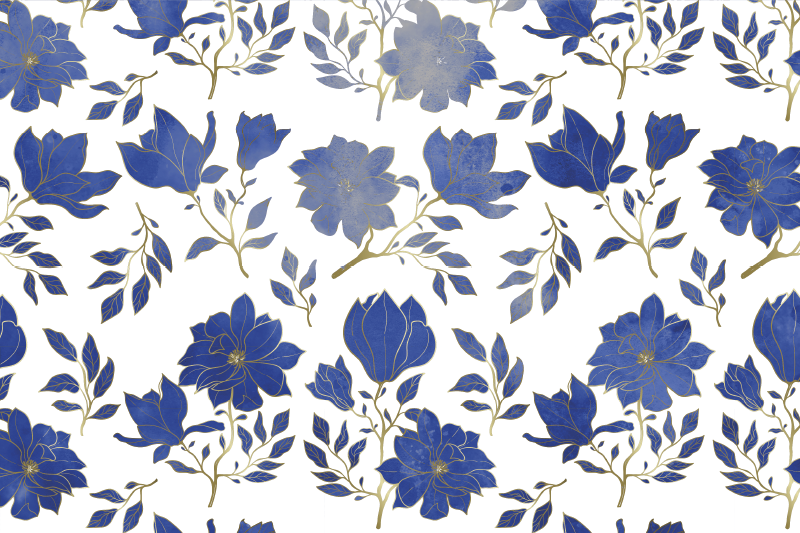 Original placemats floral blue design - TenStickers
