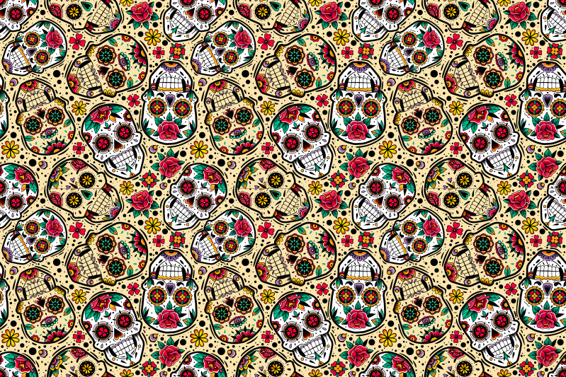 Halloween placemats with vibrant skull design - TenStickers